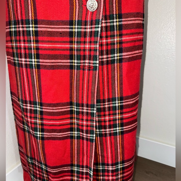 Vintage Abercrombie & Fitch Red Plaid Button-Front Maxi Skirt Size 8-READ - Picture 7 of 16